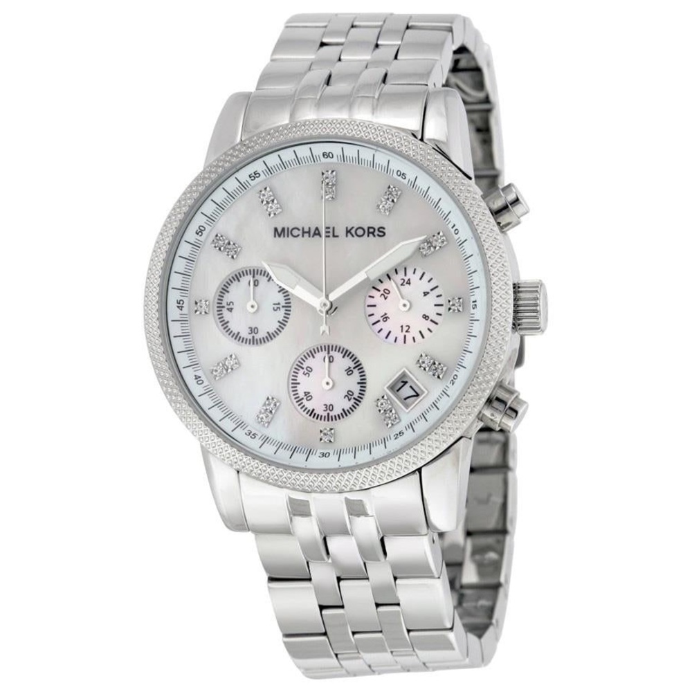 Michael Kors Ritz White Dial Silver Stainless Steel Strap Watch For Women